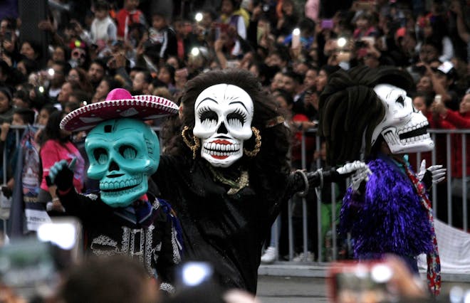Day of the Dead parade in downtown Mexico City