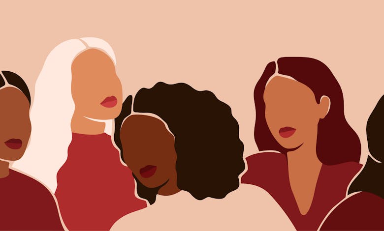 Illustration of Black women in community